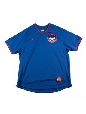 Y2K Nike Chicago Cubs Jersey Blue V Neck Team Sports MLB Men’s XL